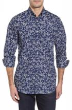 Men's Paul & Shark Regular Fit Flower Print Sport Shirt - Blue