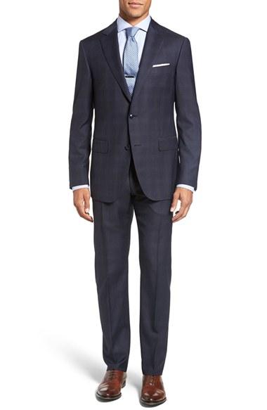 Men's Pal Zileri Classic Fit Plaid Wool Suit