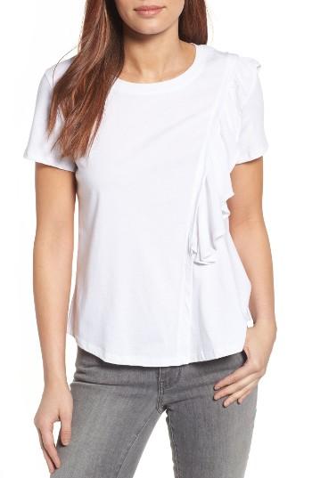 Women's Caslon Ruffled Short Sleeve Tee - White