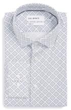 Men's Calibrate Trim Fit Non-iron Graphic Stretch Dress Shirt .5 - 32/33 - Blue