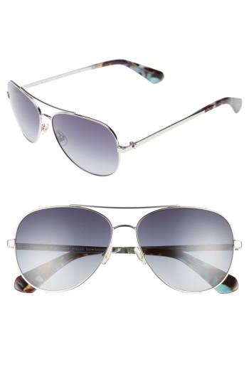Women's Kate Spade New York Avaline 58mm Aviator Sunglasses - Palladium