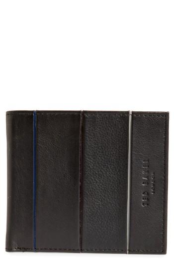Men's Ted Baker London Bourbon Stripe Leather Billfold - Black