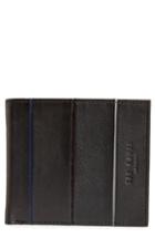 Men's Ted Baker London Bourbon Stripe Leather Billfold - Black