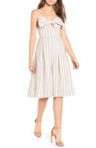 Women's English Factory Stripe Fit & Flare Dress - Brown