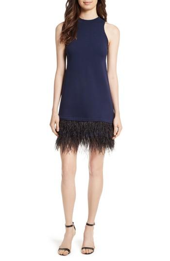 Women's Milly Feather Hem Shift Dress - Blue