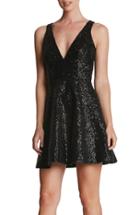 Women's Dress The Population 'carrie' Sequin Fit & Flare Minidress - Black