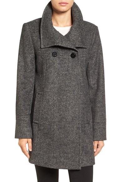 Women's Larry Levine Double Breasted Swing Coat