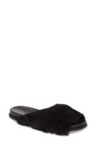 Women's 1.state Onora Genuine Rabbit Fur Slide Sandal M - Black