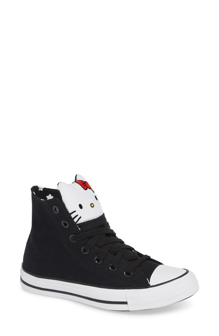 Women's Converse X Hello Kitty Chuck Taylor All Star High Top Sneaker M - Black