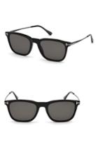 Men's Tom Ford Arnaud 53mm Polarized Sunglasses - Shiny Black / Smoke Polarized