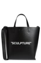 Off-white Large Sculpture Leather Tote - Black