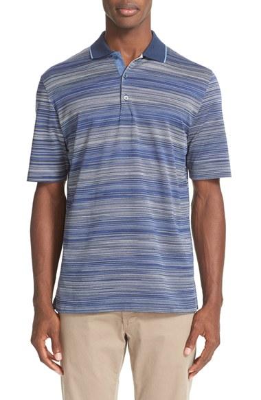 Men's Paul & Shark Fit Stripe Polo, Size Large - Blue