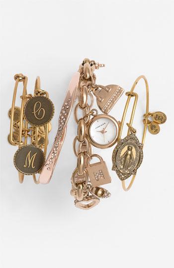 Anne Klein Charm Bracelet Watch (nordstrom Exclusive) Rose