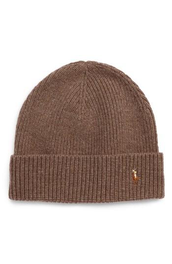 Men's Polo Ralph Lauren Signature Beanie - Brown