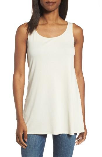 Women's Eileen Fisher Long Silk Tank - Beige