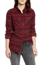 Women's Rvca Roam Plaid Flannel Shirt - Red