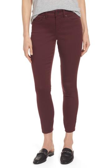 Petite Women's Nydj Ami Stretch Ankle Skinny Jeans P - Burgundy