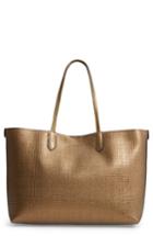 Alexander Mcqueen Medium Metallic Leather Shopper - Metallic