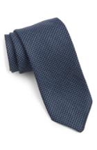 Men's Boss Grid Wool & Linen Tie