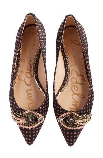 Women's Sam Edelman Rafaella Pointy Toe Ballet Flat .5 M - Black