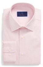Men's David Donahue Regular Fit Check Dress Shirt - 34/35 - Pink
