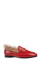Women's Gucci Jordaan Genuine Shearling Lining Loafer Us / 35eu - Red