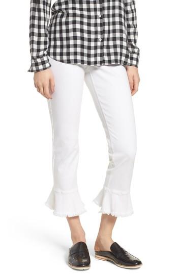 Women's Zeza B Ruffle Hem Denim Skimmer Leggings - White