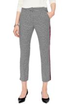 Women's Boden British Tweed Check Velvet Trim Pants