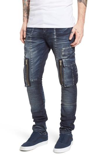 Men's Prps Windsor Slim Fit Moto Cargo Jeans - Blue
