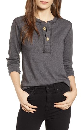 Women's Project Social T Like A Rollin Stone Henley - Grey