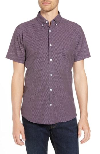 Men's Mizzen+main Gibson Slim Fit Dot Performance Sport Shirt - Blue