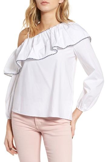Women's Parker Kammi Ruffle One-shoulder Blouse - White