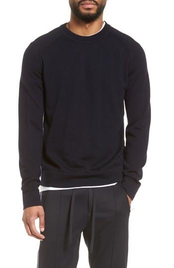 Men's Vince Raw Seam Merino Wool Sweater - Blue
