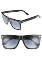 Women's Tom Ford Morgan 57mm Flat Top Sunglasses - Black/ Gradient Blue