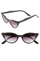 Women's Glance Eyewear 50mm Exaggerated Sharp Cat Eye Sunglasses - Black/ Purple