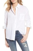 Women's Socialite Raw Hem Shirt - White