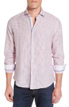 Men's Stone Rose Geometric Print Linen Blend Sport Shirt
