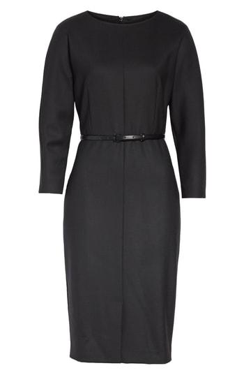 Women's Max Mara Karub Belted Stretch Wool Dress