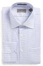 Men's John W. Nordstrom Traditional Fit Check Dress Shirt .5 32 - Blue