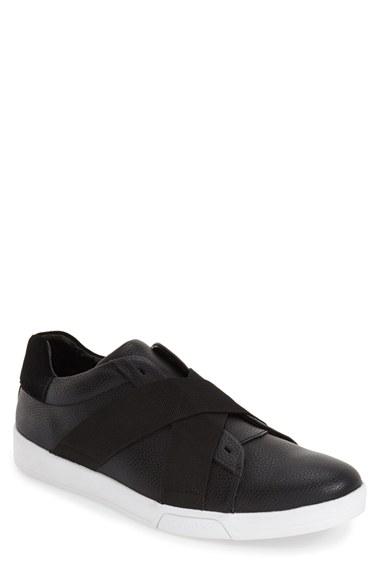Men's Calvin Klein 'baku' Leather Sneaker M - Black