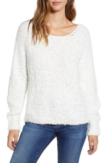 Women's All In Favor Eyelash Popcorn Sweater - Ivory