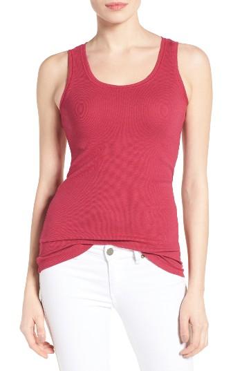 Women's Caslon Ribbed Racerback Tank - Burgundy