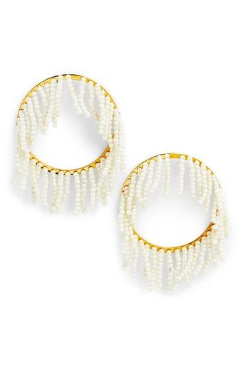 Women's Lele Sadoughi Imitation Pearl Hoop Earrings