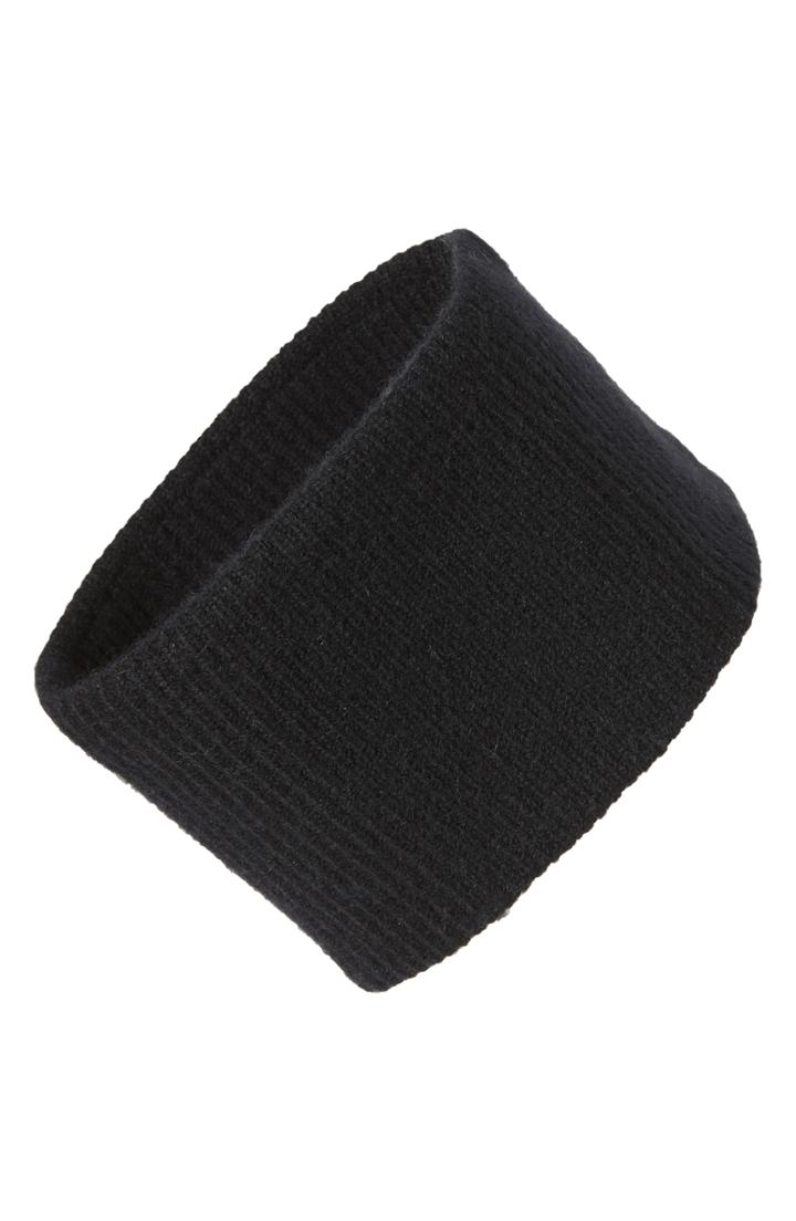 Halogen Ribbed Cashmere Head Wrap, Size - Black