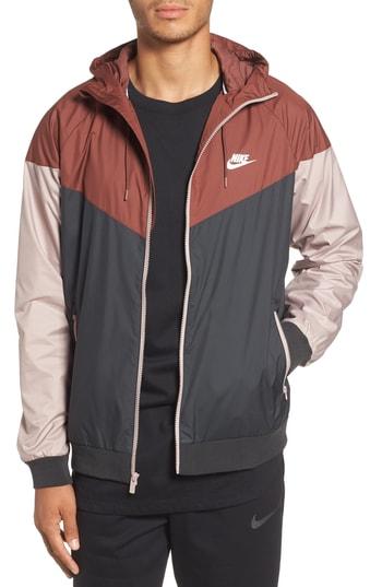 Men's Nike 'windrunner' Colorblock Jacket - Brown