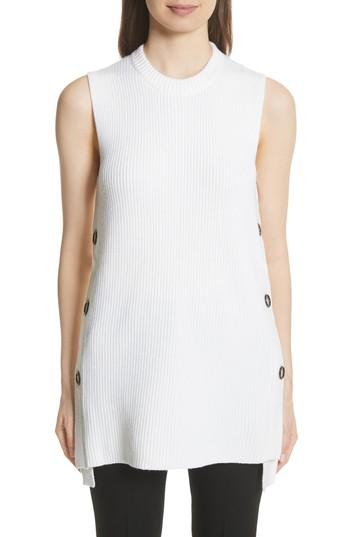 Women's Grey Jason Wu Merino Wool Sleeveless Sweater - White