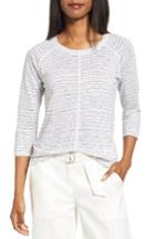 Women's Nordstrom Collection Stripe Linen Knit Top - Ivory