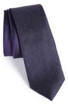 Men's Calibrate Kenton Textured Silk Blend Skinny Tie, Size - Purple