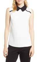 Women's Cece Ruffle Trim Collar Blouse, Size - White