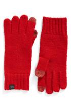 Women's Echo 'touch' Stretch Fleece Tech Gloves, Size - Red